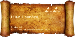Lutz Leonárd névjegykártya